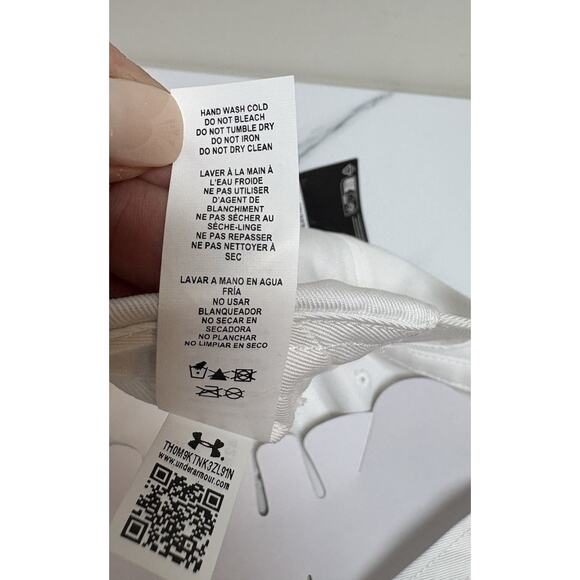 Under Armour UA Free Fit White Strapback Hats OSFM Lot of 4 NWT Logo Golf Caps - Picture 9 of 10